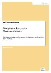 Cover von Management komplexer Markttransaktionen