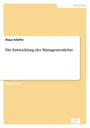 Cover von Die Entwicklung der Managementlehre