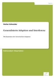 Cover von Generalisierte Adaption und Interferenz