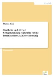 Cover von Staatliche und private Unterstützungsprogramme für die internationale Markterschließung