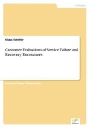 Cover von Customer Evaluations of Service Failure and Recovery Encounters