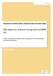 Cover von The takeover of Rover Group Ltd.by BMW AG