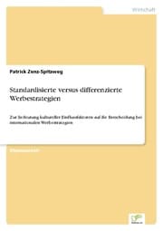 Cover von Standardisierte versus differenzierte Werbestrategien