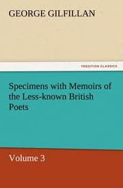 Cover von Specimens with Memoirs of the Less-known British Poets, Volume 3