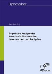 Cover von Empirische Analyse der Kommunikation zwischen Unternehmen und Analysten