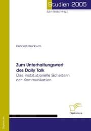 Cover von Zum Unterhaltungswert des Daily Talk