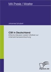 Cover von CSR in Deutschland: Kritische Diskussion zweier Initiativen zur Unternehmensverantwortung