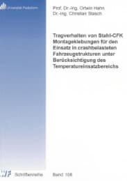 Cover von Tragverhalten von Stahl-CFK Montageklebungen für den Einsatz in crashbelasteten Fahrzeugstrukturen unter Berücksichtigung des Temperatureinsatzbereichs