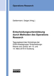 Cover von Entscheidungsunterstützung durch Methoden des Operations Research