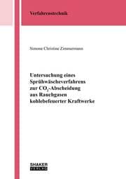 Cover von Untersuchung eines Sprühwäscheverfahrens zur CO2-Abscheidung aus Rauchgasen kohlebefeuerter Kraftwerke