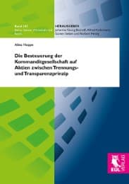 Cover von Die Besteuerung der Kommanditgesellschaft auf Aktien zwischen Trennungs- und Transparenzprinzip