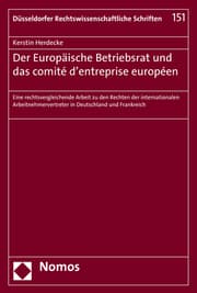 Cover von Der Europäische Betriebsrat und das comité d'entreprise européen