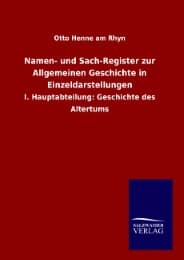 Cover von Namen- und Sach-Register zur Allgemeinen Geschichte in Einzeldarstellungen