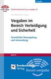 Cover von Vergaben im Bereich Verteidigung u.Sicherheit