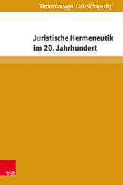 Cover von Juristische Hermeneutik im 20. Jahrhundert