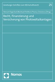 Cover von Recht, Finanzierung und Versicherung von Photovoltaikanlagen