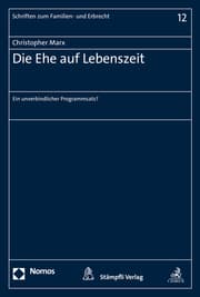 Cover von Die Ehe auf Lebenszeit