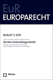 Cover von 20 Jahre Unionsbürgerschaft: