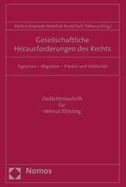 Cover von Gesellschaftliche Herausforderungen des Rechts