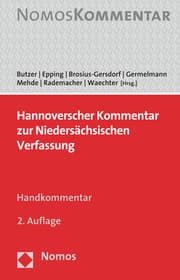 Cover von Hannoverscher Kommentar zur Niedersächsischen Verfassung