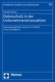 Cover von Datenschutz in der Unternehmenstransaktion
