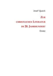 Cover von Zur christlichen Literatur im 20. Jahrhundert