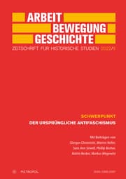 Cover von Arbeit - Bewegung - Geschichte. Zeitschrift für historische Studien 2022/II
