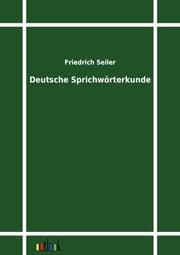 Cover von Deutsche Sprichwörterkunde