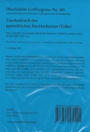 Cover von Gewerblicher Rechtschutz, TaBu, Dürckheim-Griffregister Nr. 401,153 bedruckte Aufkleber für das Taschenbuch des Gewerblichen Rechtschutzes. Stand: 2016