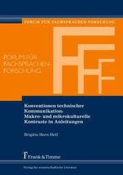 Cover von Konventionen technischer Kommunikation: Makro- und mikrokulturelle Kontraste in Anleitungen