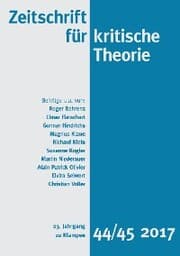 Cover von Zeitschrift für kritische Theorie / Zeitschrift für kritische Theorie, Heft 44/45