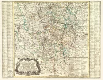 Cover von Historische Karte: Ämter Colditz, Leisnig, Rochlitz , Schulamt Grimma mit Mügeln und Sornzig 1749 (Plano)