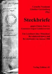 Cover von Steckbriefe gegen Eisner, Kurt und Genossen wegen Landesverrates