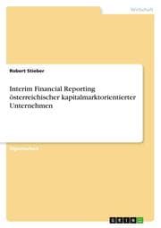 Cover von Interim Financial Reporting 	österreichischer kapitalmarktorientierter Unternehmen