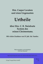 Cover von Hrn. Caspar Lavaters und eines Ungenanten Urtheile über Hrn. C. R. Steinbarts System des reinen Christentums