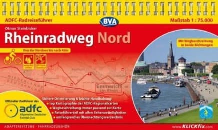 Cover von ADFC-Radreiseführer Rheinradweg Nord 1:75.000 praktische Spiralbindung, reiß- und wetterfest, GPS-Tracks Download