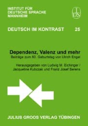 Cover von Dependenz, Valenz und mehr