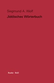 Cover von Jiddisches Wörterbuch