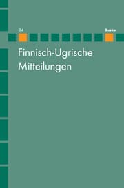 Cover von Finnisch-Ugrische Mitteilungen 34