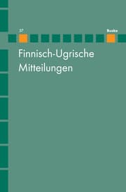 Cover von Finnisch-Ugrische Mitteilungen 37