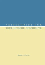 Cover von Zeitschrift für Thüringische Geschichte, Band 78 (2024)