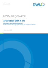 Cover von Arbeitsblatt DWA-A 216 Energiecheck und Energieanalyse - Instrumente zur Energieoptimierung von Abwasseranlagen