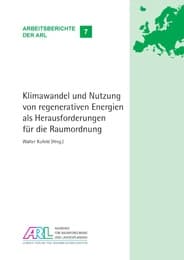 Cover von Klimawandel und Nutzung von regenerativen Energien als Herausforderungen für die Raumordnung