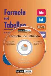 Cover von Duden Formeln und Tabellen - Mathematik, Informatik, Arbeitslehre, Technik, Physik, Astronomie, Chemie, Biologie
