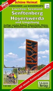 Cover von Radwander- und Wanderkarte Lausitzer Seenland, Senftenberg, Hoyerswerda und Umgebung