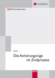 Cover von Die Anhörungsrüge im Zivilprozess
