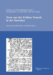 Cover von Texte der Frühen Neuzeit aus der Slowakei