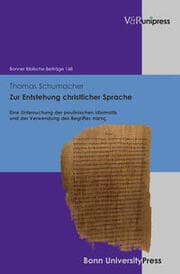 Cover von Zur Entstehung christlicher Sprache