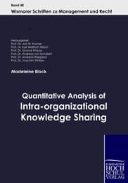 Cover von Quantitative Analysis of Intra-organizational Knowledge Sharing