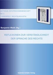 Cover von Reflexionen zur Verständlichkeit der Sprache des Rechts